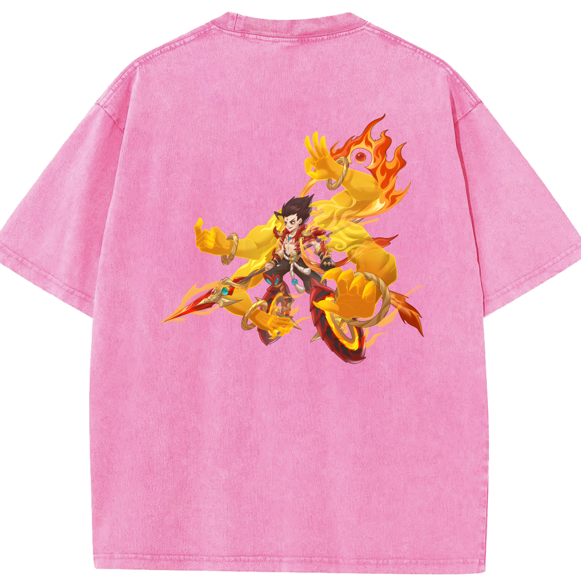 （画像用） Ne Zha 2 ナタ 魔童の大暴れ 綿100% ヴィンテージ風 半袖Tシャツ（背面プリント）